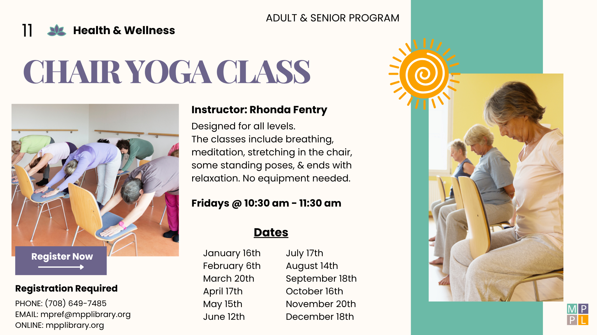 Group Bending Over Chairs and Seating on Chairs Stretching