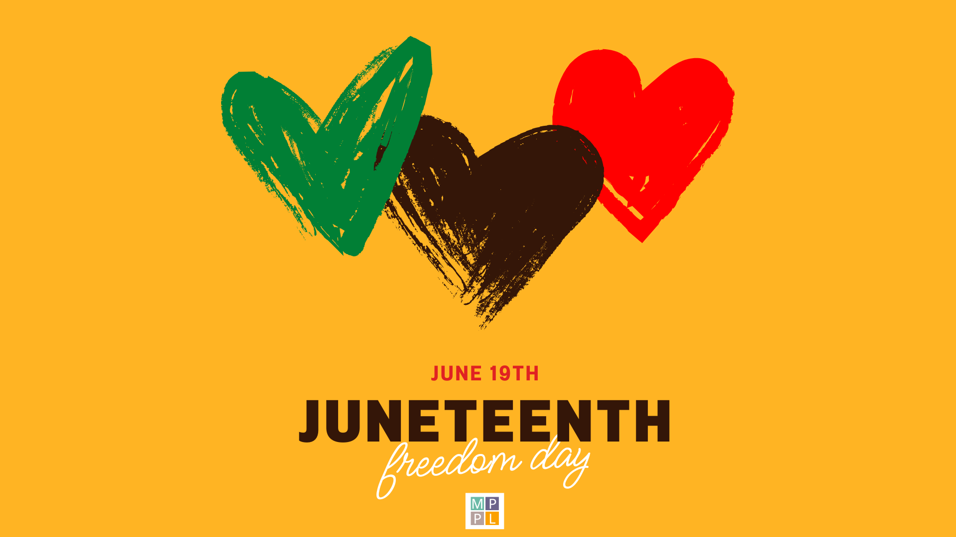 Yellow Background with Green, Black, and Red Hearts