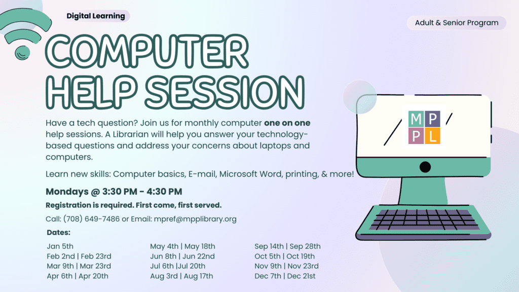 Teal Computer with Logo. Teal and Purple background.