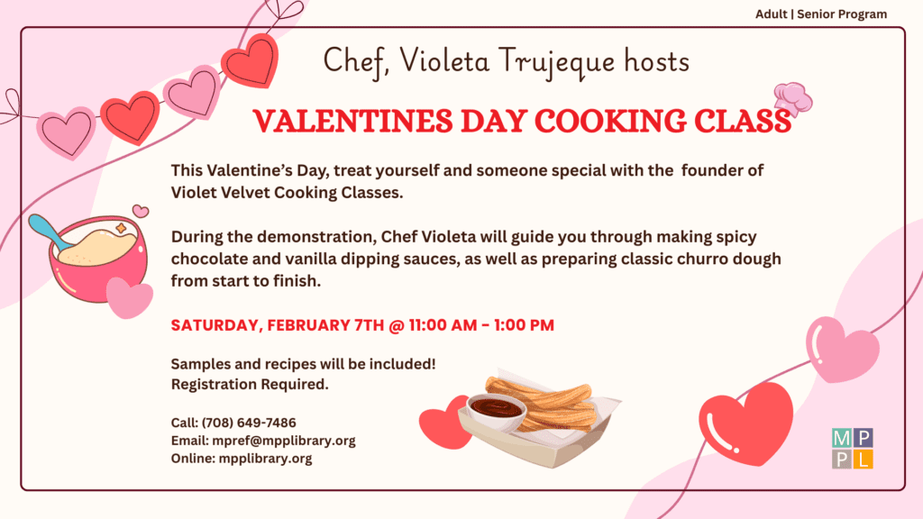 Pink and Red Heart Banners with Churros and Chocolate Dip